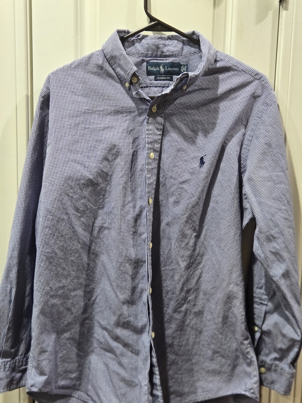 Ralph Lauren Classic Button-Down Gingham Shirt - Blue/White